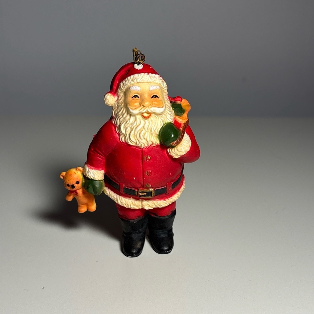 Vintage Santa Claus Ornament in Red and White